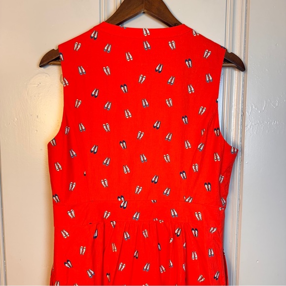 Boden Rosehip Ballet Slippers Leila Shirt Dress - Size 10 Sleeveless Red - Picture 14 of 15
